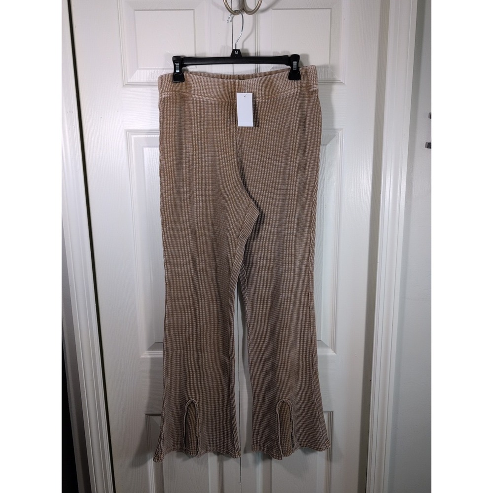 Hard Tail Forever Pull-On Acid Wash Thermal Pant Coca Mocha Large NWT